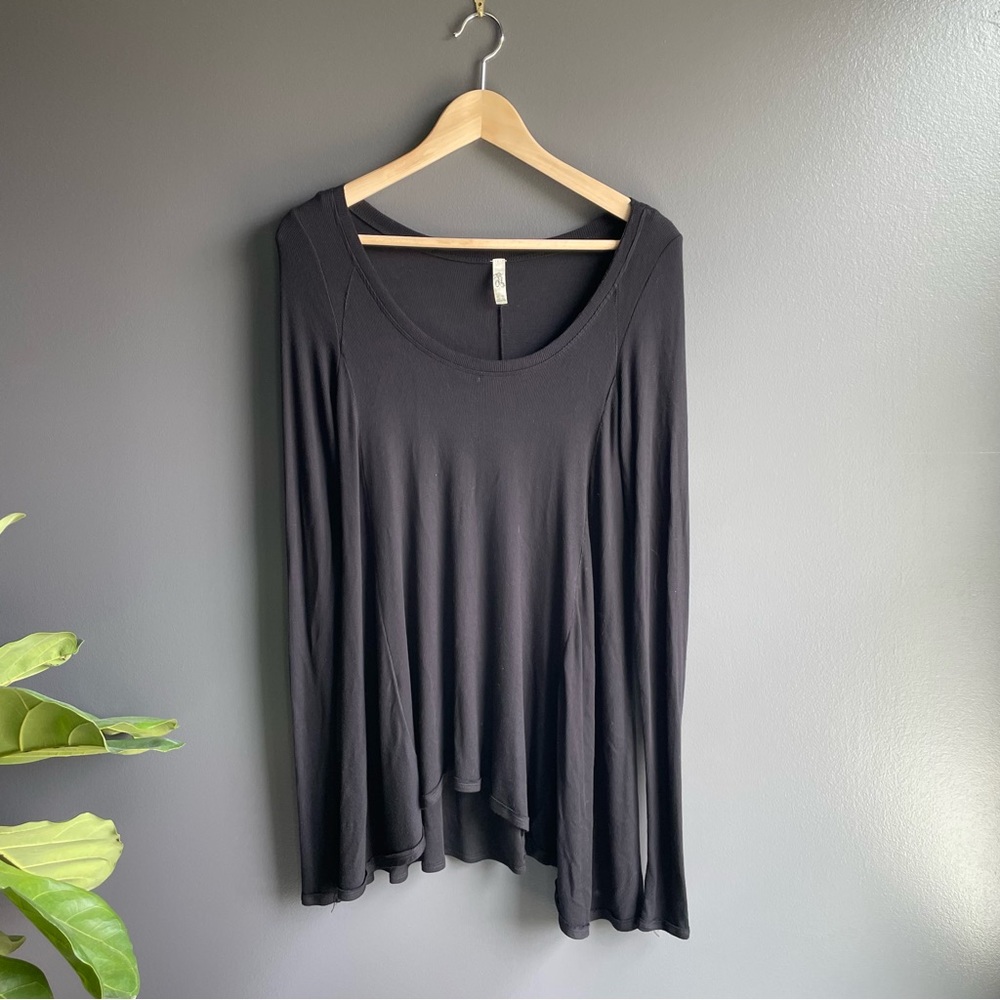 Free People Women Thermal Long Sleeve Shirt Top with Scoop Neck Size Extra Small